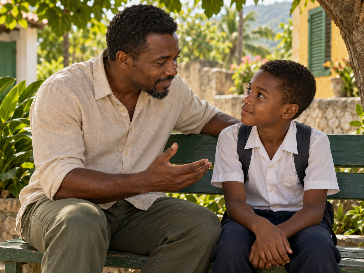 Illustrative mentor encouraging a child